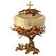 Chalice, ciborium and paten with bees, 18 kt gold-plated brass Alveolo model, Pical Arte s17