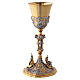 Bicolour chalice and ciborium in gold and silver with Saints and Theological Virtues s6