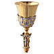 Bicolour chalice and ciborium in gold and silver with Saints and Theological Virtues s9