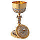 Bicolour chalice and ciborium in gold and silver with Saints and Theological Virtues s13