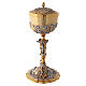 Bicolour chalice and ciborium in gold and silver with Saints and Theological Virtues s17