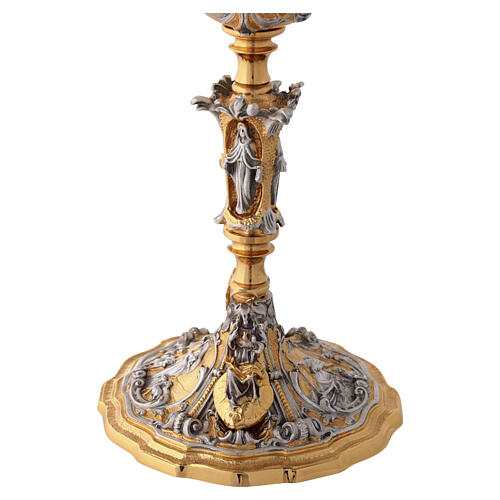 Bicolor Chalice and Ciborium in Gold and Silver with Saints and Theological Virtues 12