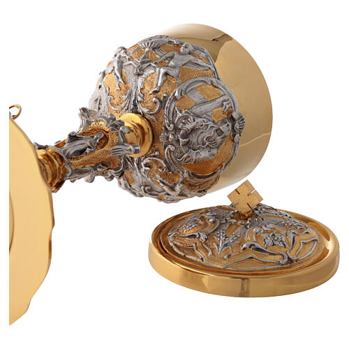 Bicolor Chalice and Ciborium in Gold and Silver with Saints and Theological Virtues 19