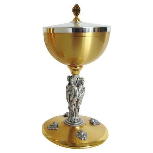 Gilded cast chalice and ciborium with statues of the four Evangelists 3