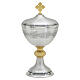 Two-tone chalice and ciborium with engraved wheat and grape decoration s3