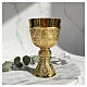 Liturgical chalice Tassilo engraved in gold-plated brass, 20 cm s2