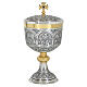 Tassilo chalice and ciborium in silver-plated chiseled brass, Jesus and Disciples s3