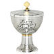 Chalice and ciborium with chiseled Paschal Lamb, silver-plated brass s3