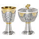 Chalice and Ciborium with Square Chased Bread and Fish Motif s1