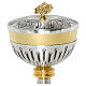 Silver-plated chalice and ciborium with chiseled decoration and gold-plated node s4