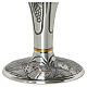 Chalice in chiseled silver-plated brass with grapes, IHS and Evangelists' symbols, 8 in s3