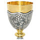 Chalice and ciborium, springs and deer decoration, silver-plated brass s2