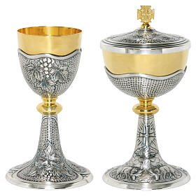 Chalice and Ciborium 'Springs and Stags' decoration silver-plated brass