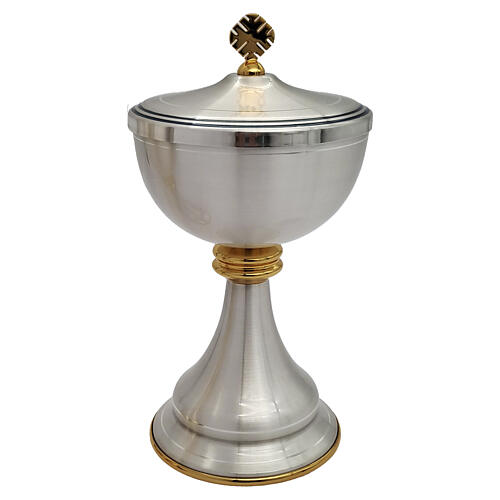 Cálice e píxide latão bicolor liso nó dourado 3