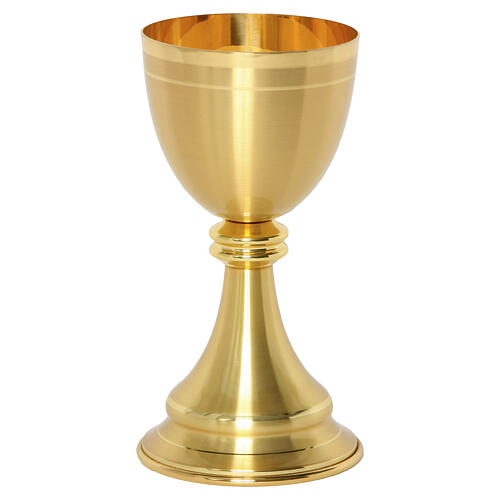 Chalice and Ciborium smooth gold-plated brass 3