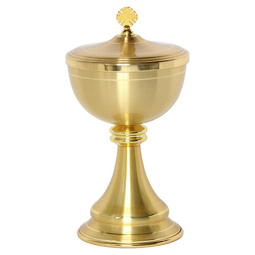 Chalice and Ciborium smooth gold-plated brass 5
