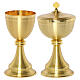 Chalice and Ciborium smooth gold-plated brass s1
