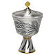 Chalice and Ciborium hand-chased wheat ears and grapes, silver-plated brass s5