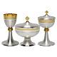 Chalice and ciborium set, smooth design, silver-plated brass s1