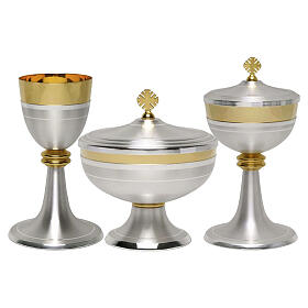 Kielich i puszka - gładkim design, srebrzony mosiądz