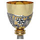 Bicolour chalice and ciboria, hand‑chiseled with grapes and wheat ears s2