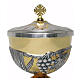 Bicolour chalice and ciboria, hand‑chiseled with grapes and wheat ears s6