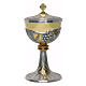 Bicolour chalice and ciboria, hand‑chiseled with grapes and wheat ears s7