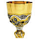Chalice and Ciborium with electroforming, four evangelists and red stones s2