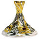 Chalice and Ciborium with electroforming, four evangelists and red stones s3