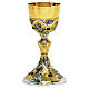 Chalice and Ciborium with electroforming, four evangelists and red stones s4