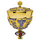 Bicolor Chalice and Ciborium with Gospel Symbol and Red Stones s4