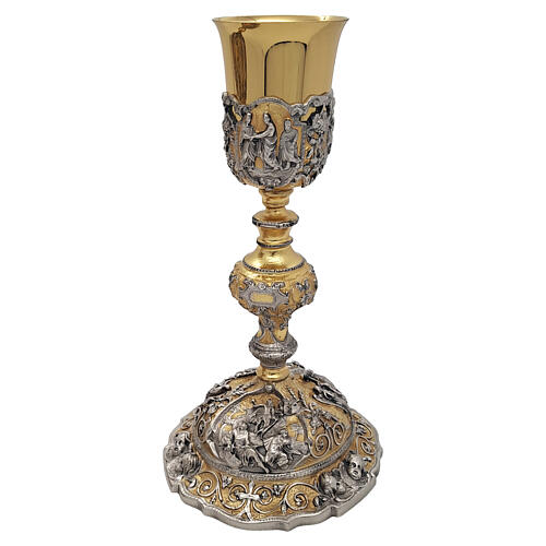 Baroque-style chalice and ciborium with Gospel episodes 3