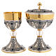 Chalice and concelebration ciborium, chiseled with lapis lazuli and crystal node s1