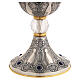 Chalice and concelebration ciborium, chiseled with lapis lazuli and crystal node s6