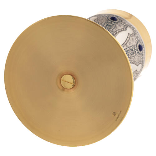 Calice e pisside da concelebrazione cesellati con lapislazzuli e nodo cristallo  11