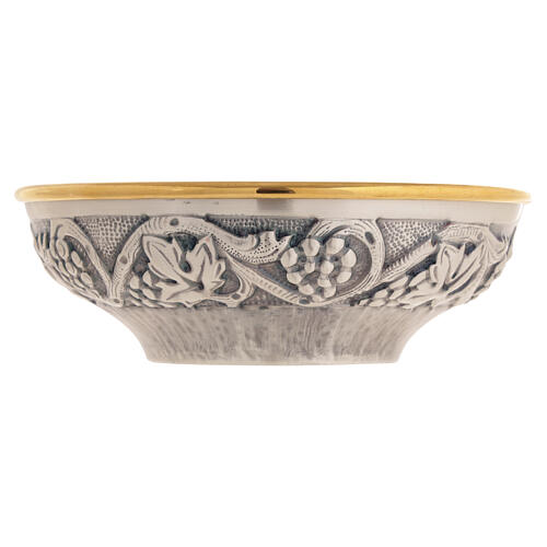 Silver-plated Paten with Gilded Bowl and Hand-chiseled Grapevine 2