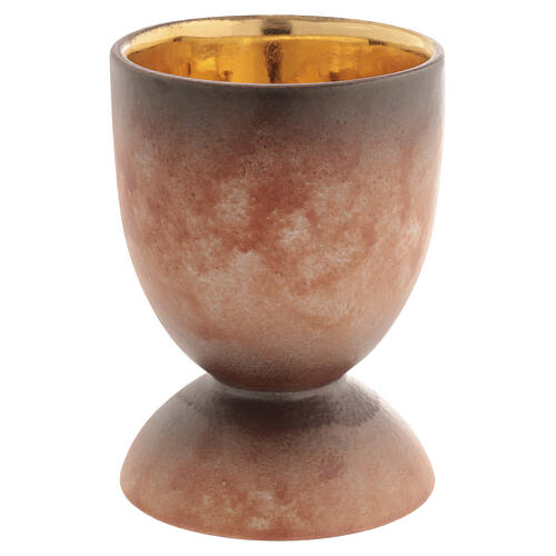 Cálice cerâmica com pães e peixes interior ouro cerâmico H15 cm 4