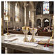 Bicolour gold and silver brass chalice and ciborium with Four Evangelists and saints s2