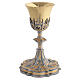 Bicoloured Gothic chalice with sacred effigies and rosettes, 10 in s1