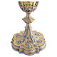 Bicoloured Gothic chalice with sacred effigies and rosettes, 10 in s10