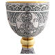 Calice style Tassilo avec Jésus, Marie, saint Jean et saint Pierre, argenté 20 cm s3