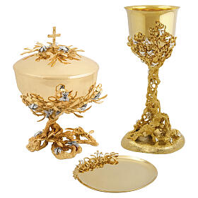 Alveolo liturgical set, 18 kt gold‑plated with silver bees, Pical Arte Creazioni