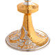 Chalice and ciborium in hammered, hand-chiseled brass with image of Jesus s6
