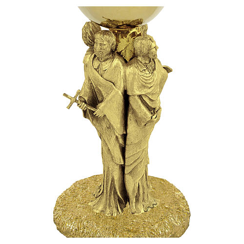 Chalice with Four Evangelists, 18 kt Gold-Plated, Stone-Effect Base, Pical Arte Creazioni 2