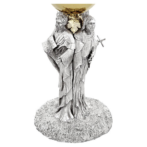 Calice Quatre Évangélistes en laiton plaqué argent base effet brut Pical Arte Creazioni 2