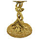 Grape chalice with coloured leaf decoration by Pical Arte Creazioni, 18K gold-plated brass s3