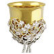 Silver‑Plated Chalice with Red Crystals, UVA Model, Leaf and Grape Decor, Pical Arte Creazioni s2