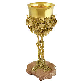 Calice mod. UVA plaqué or 18 kt base pierre d'Assise Pical Arte Creazioni
