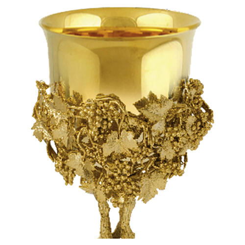 Chalice, UVA model, 18 kt Gold-Plated, Assisi Stone Base, Pical Arte Creazioni 2