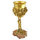 Chalice, UVA model, 18 kt Gold-Plated, Assisi Stone Base, Pical Arte Creazioni s1